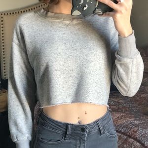 light grey sweater brandy melville crop top
